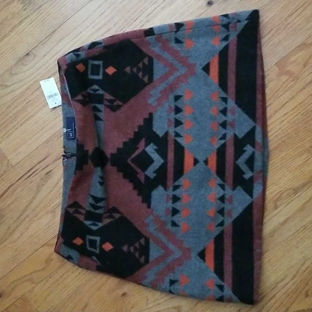 🎁NWT GAP AZTEC SUSTAINABLE RECYCLED WOOL FLANNEL PLAID SKIRT 💕♻️